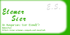 elemer sier business card